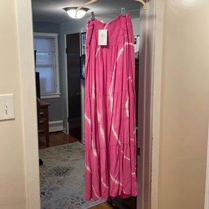 Pink tye dye maxi skirt new with tags. Medium